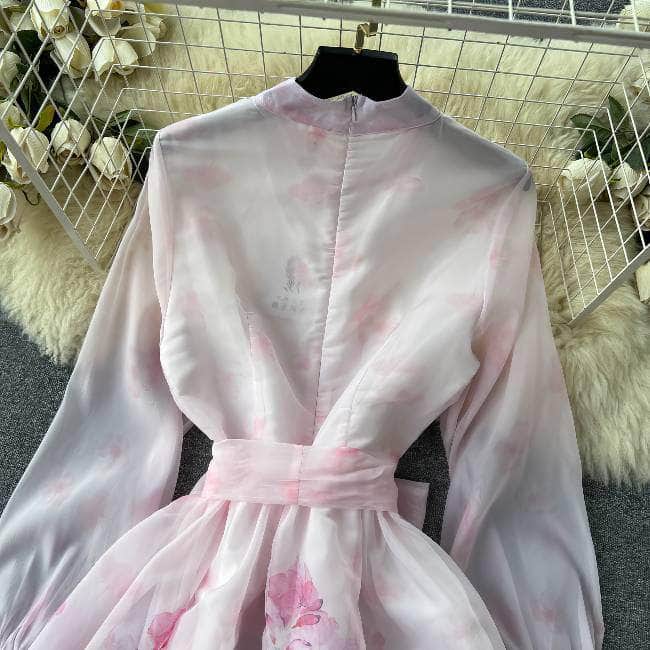 Mettage Lantern Sleeves Cottage Core Floral Vintage Maxi Dress