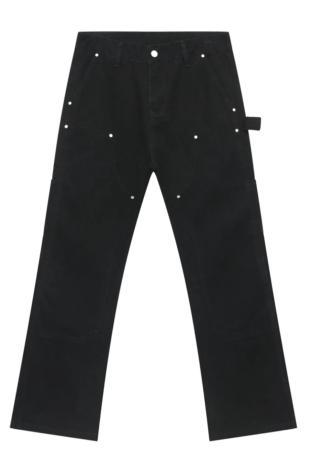 Mid Rise Baggy Jeans with Pockets Black / S