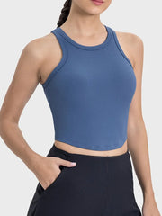Millennia Round Neck Racerback Active Tank Dusty Blue / 4
