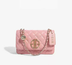 Mini Flap Quilted Luxury Monogram Hardware Crossbody Purse Pink
