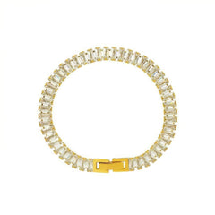 Minimalist Gold-Plated Tennis Bracelet Silver