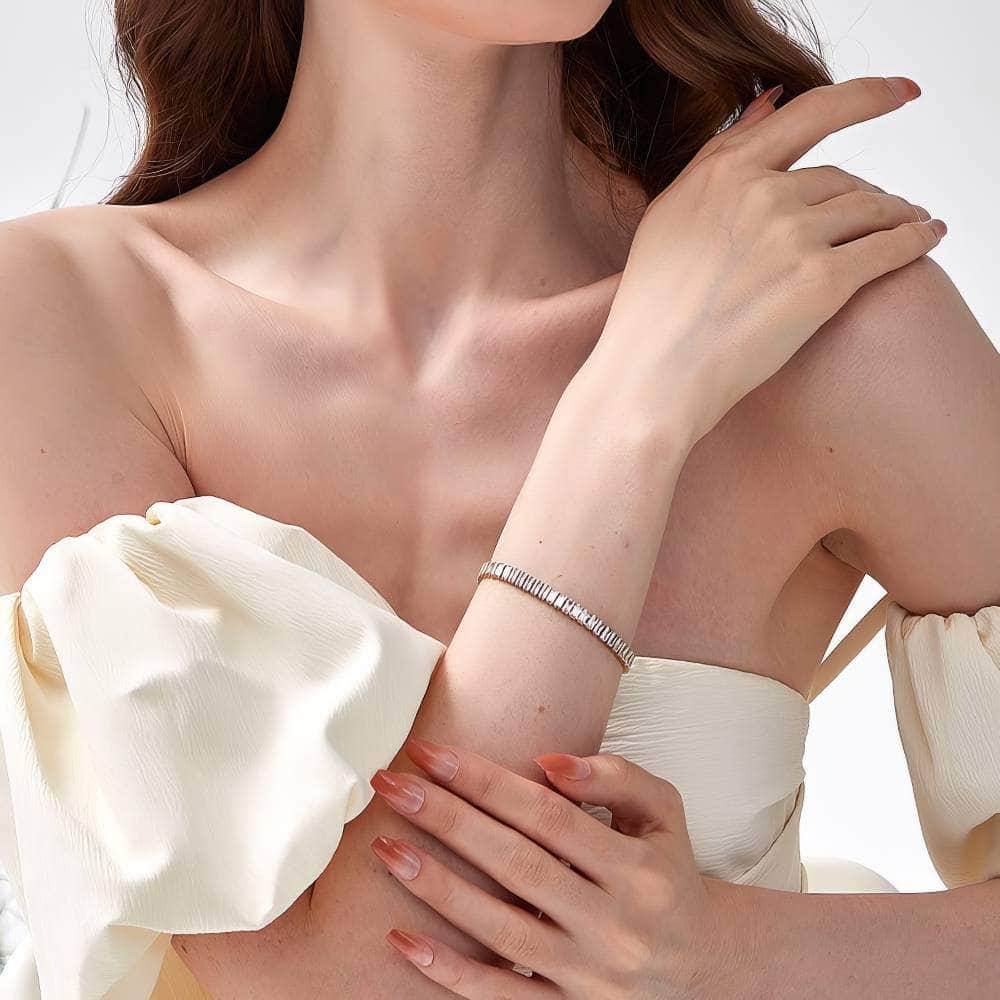 Minimalist Gold-Plated Tennis Bracelet Silver