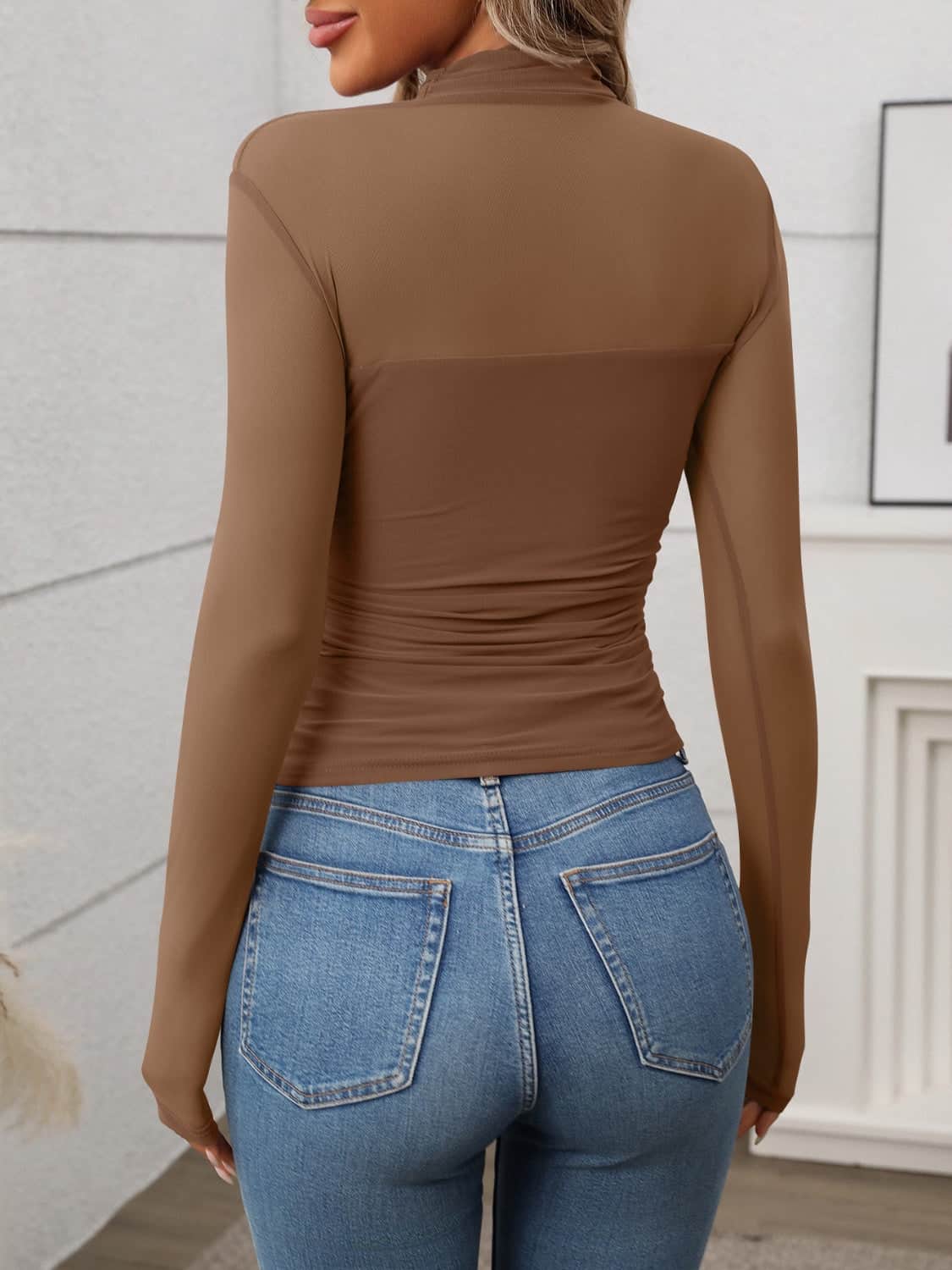 Mock Neck Long Sleeve Top