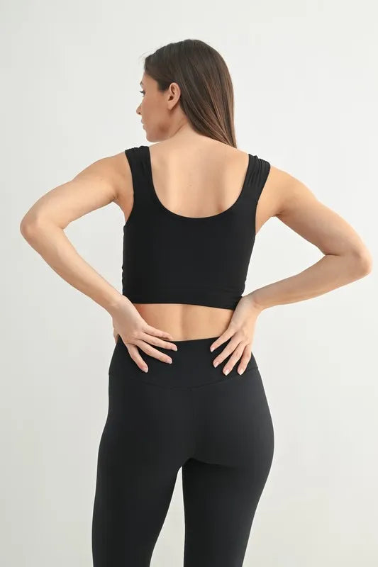 MONO B Ruched Front Active Tank