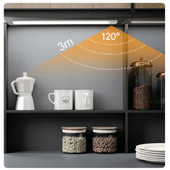 Motion Sensor Night Light - Wireless USB Under Cabinet Lamp for Bedroom, Wardrobe - 3 Colors in One