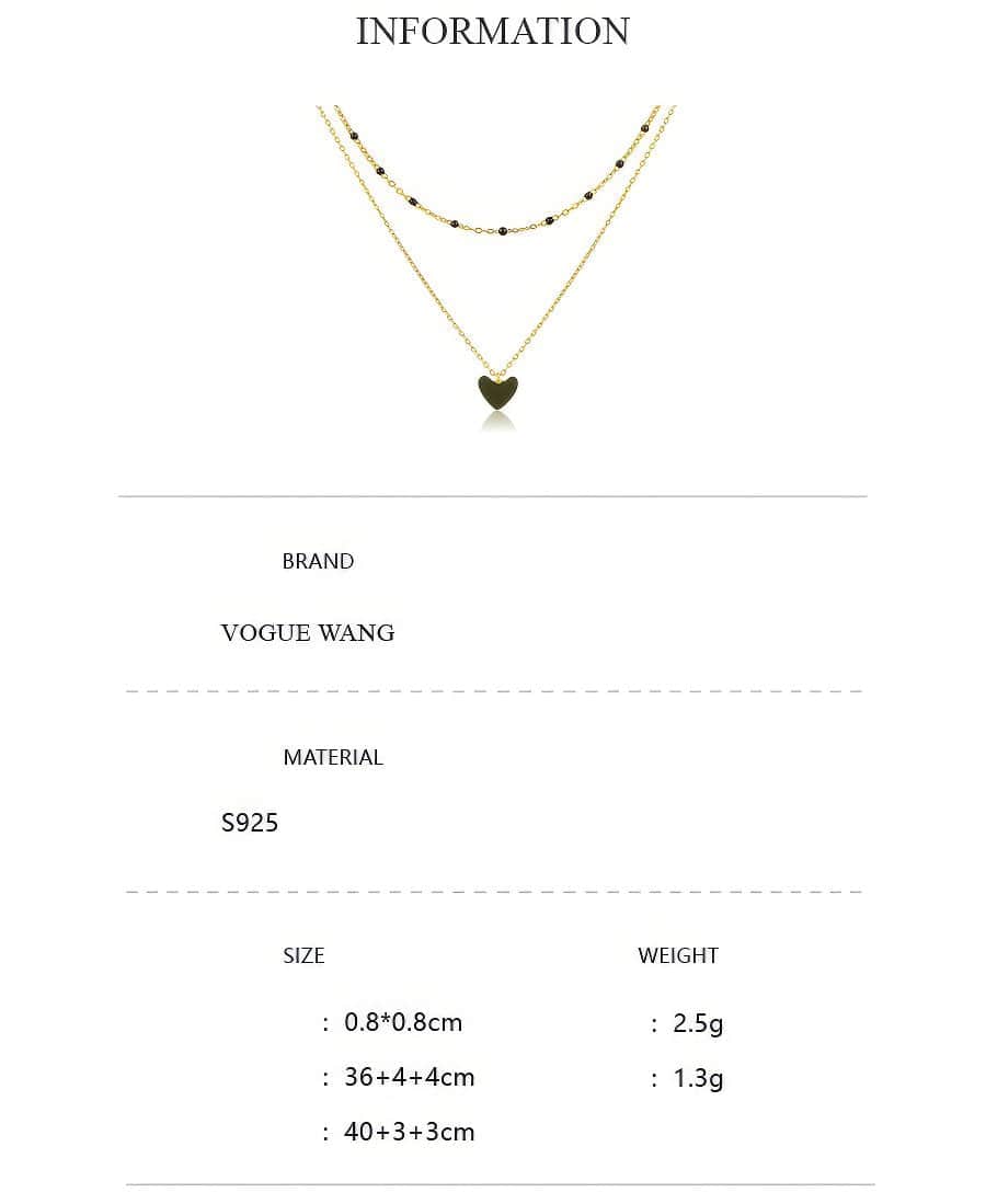 Multi Chain Heart Pendant Necklace