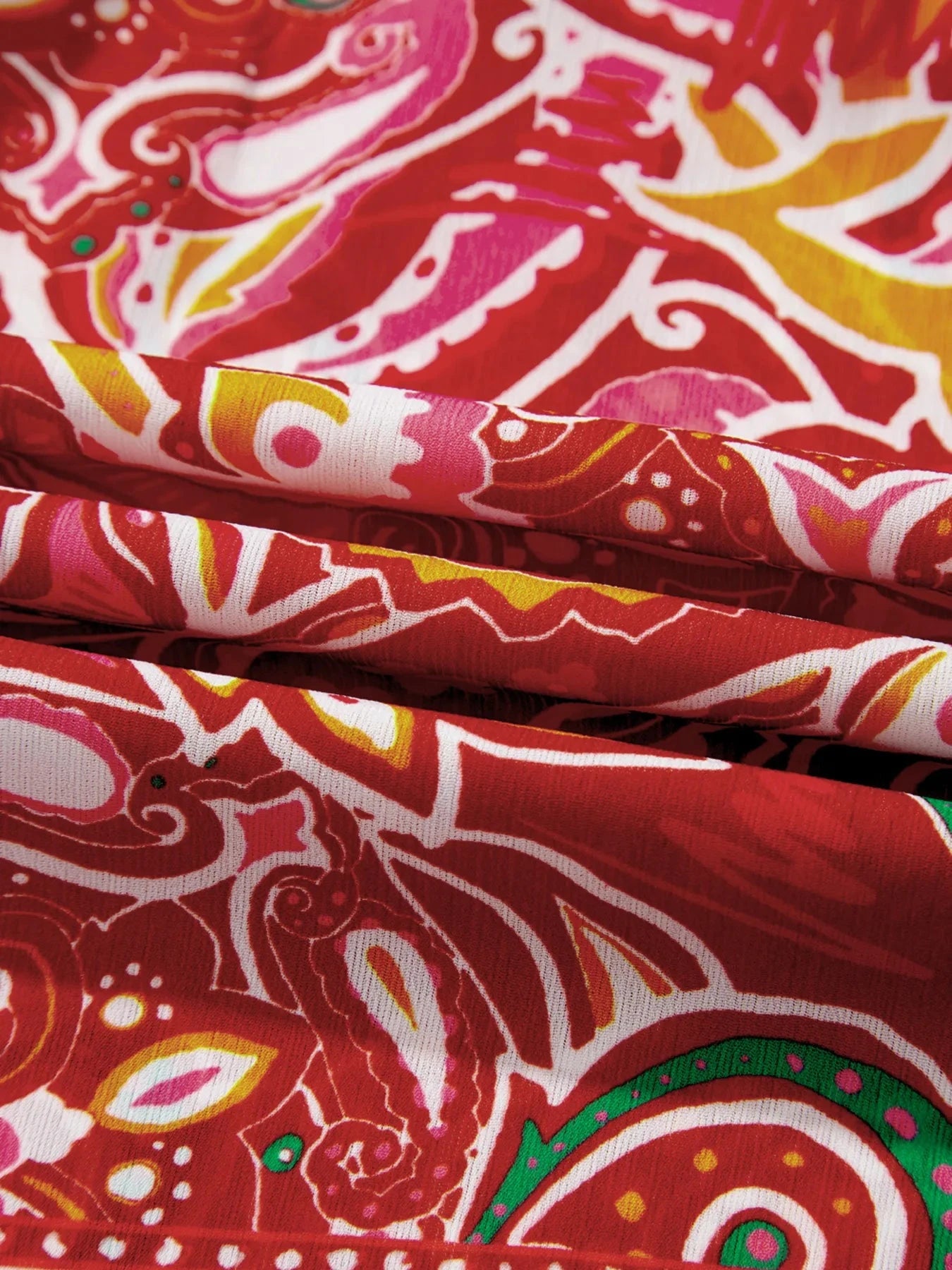 Multicolour Ethnic Paisley Print Tassel Tie Puff Sleeve Boho Blouse