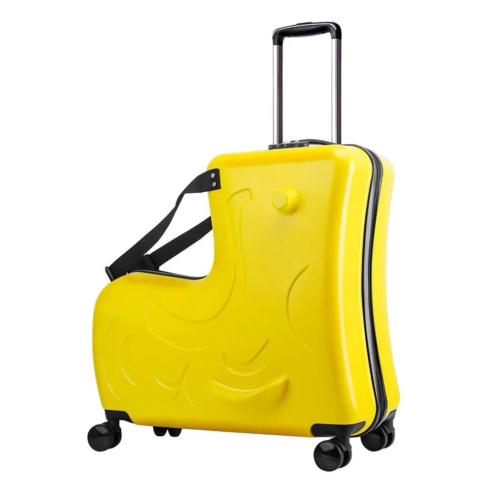 New Kids' Ride-On Luggage: Trendy Alloy Travel Trolley yellow / 20"