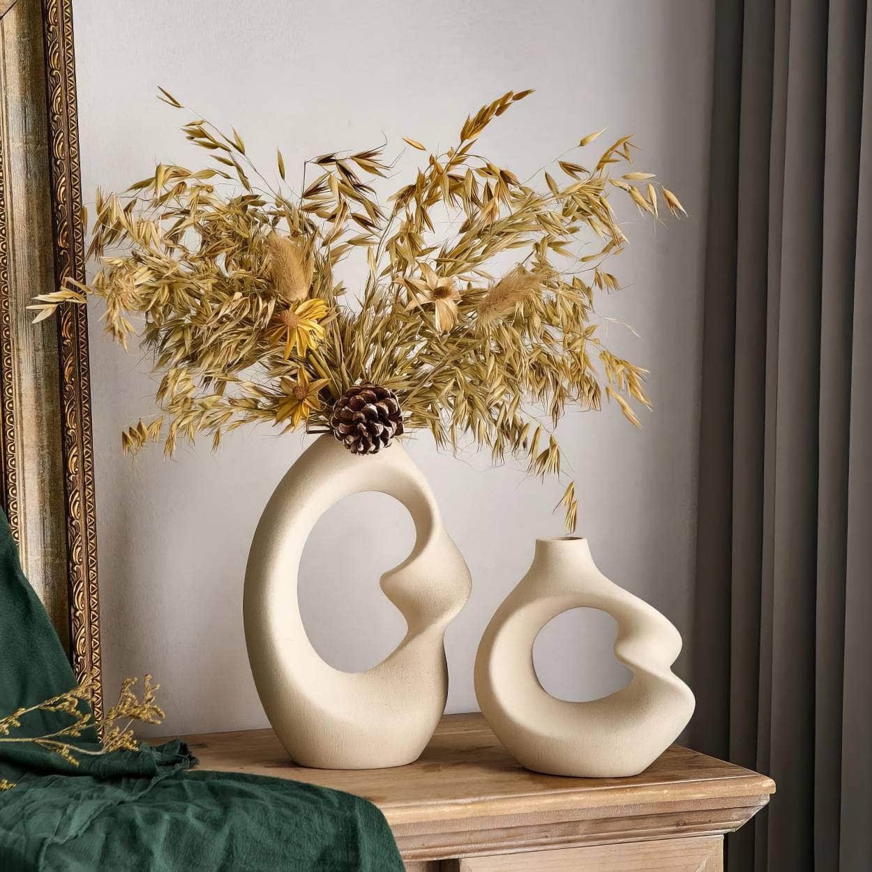 Nordic Ceramic Vase: Wedding Flower Decoration, Modern Living Room Decor, Dried Flowers