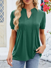 Notched Short Sleeve T-Shirt