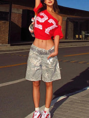 Number 27 Single Shoulder Top