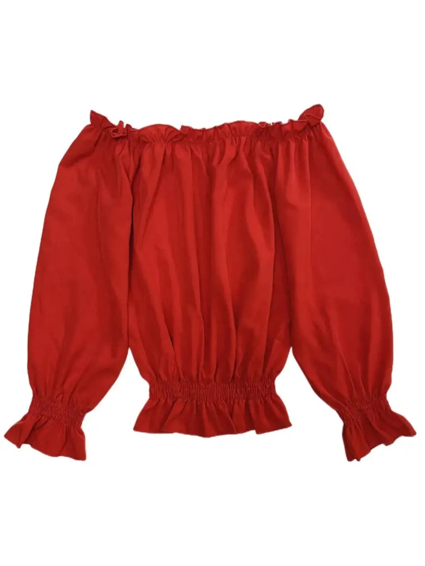 Off-Shoulder Flounce Sleeve Blouse