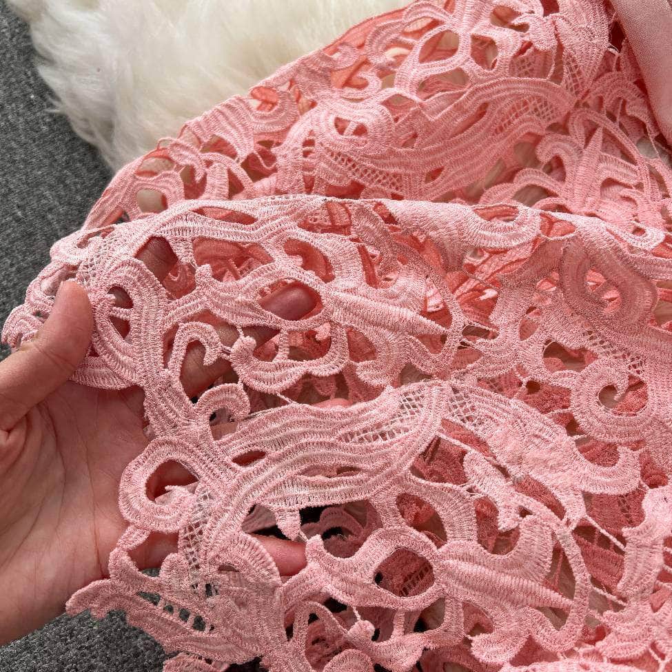 Off-shoulder Ruffled Exaggerated Sleeves Scalloped Dress