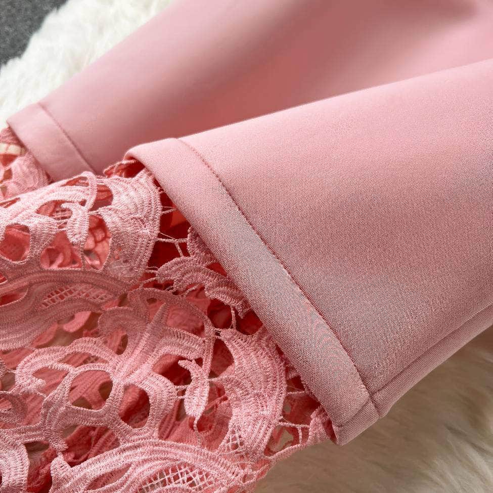 Off-shoulder Ruffled Exaggerated Sleeves Scalloped Dress