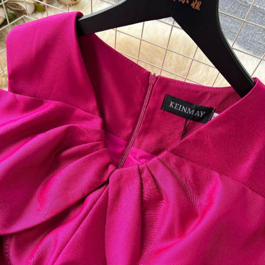 Off Shoulder Satin Aline V Neck Prom Cocktail Dress