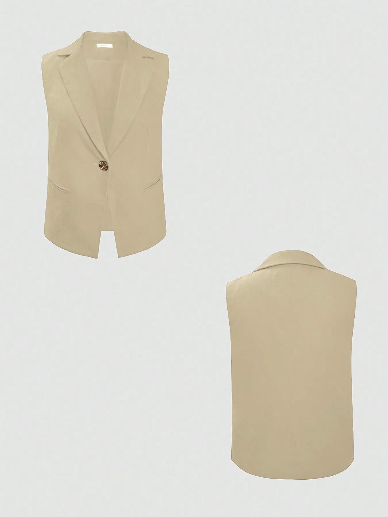 One Button Sleeveless Top and Pants Set