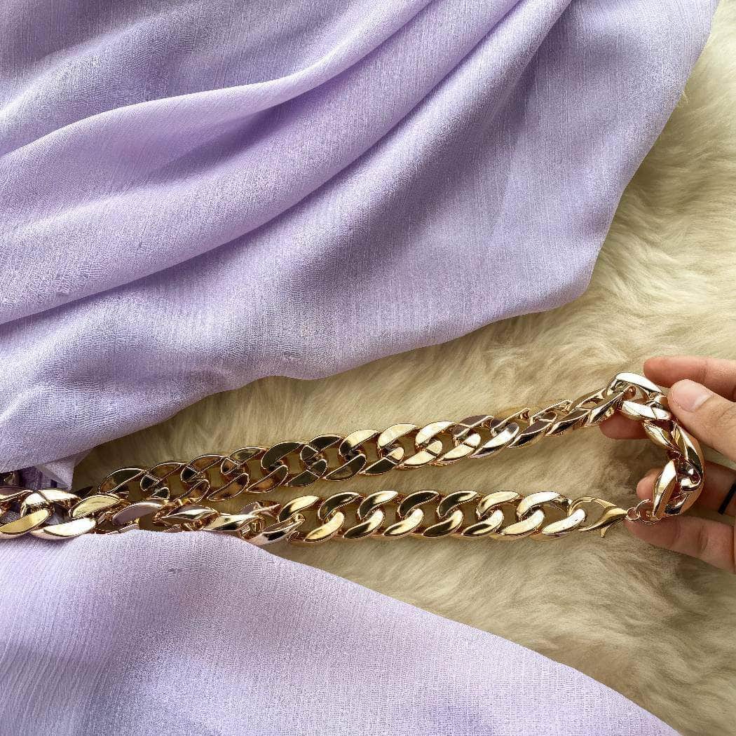 One-Shoulder Ruched Cut Out Chain Detailed Dress