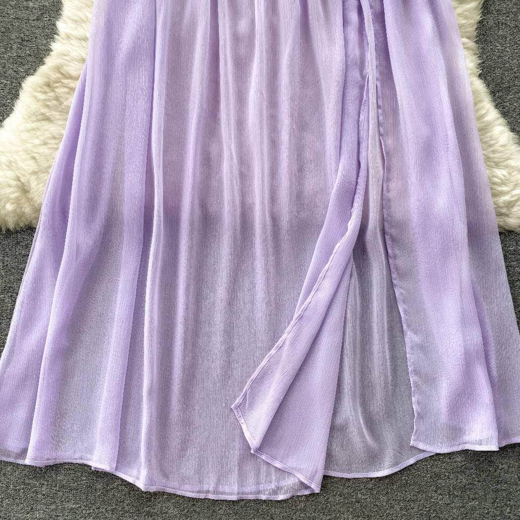 One-Shoulder Ruched Cut Out Chain Detailed Dress