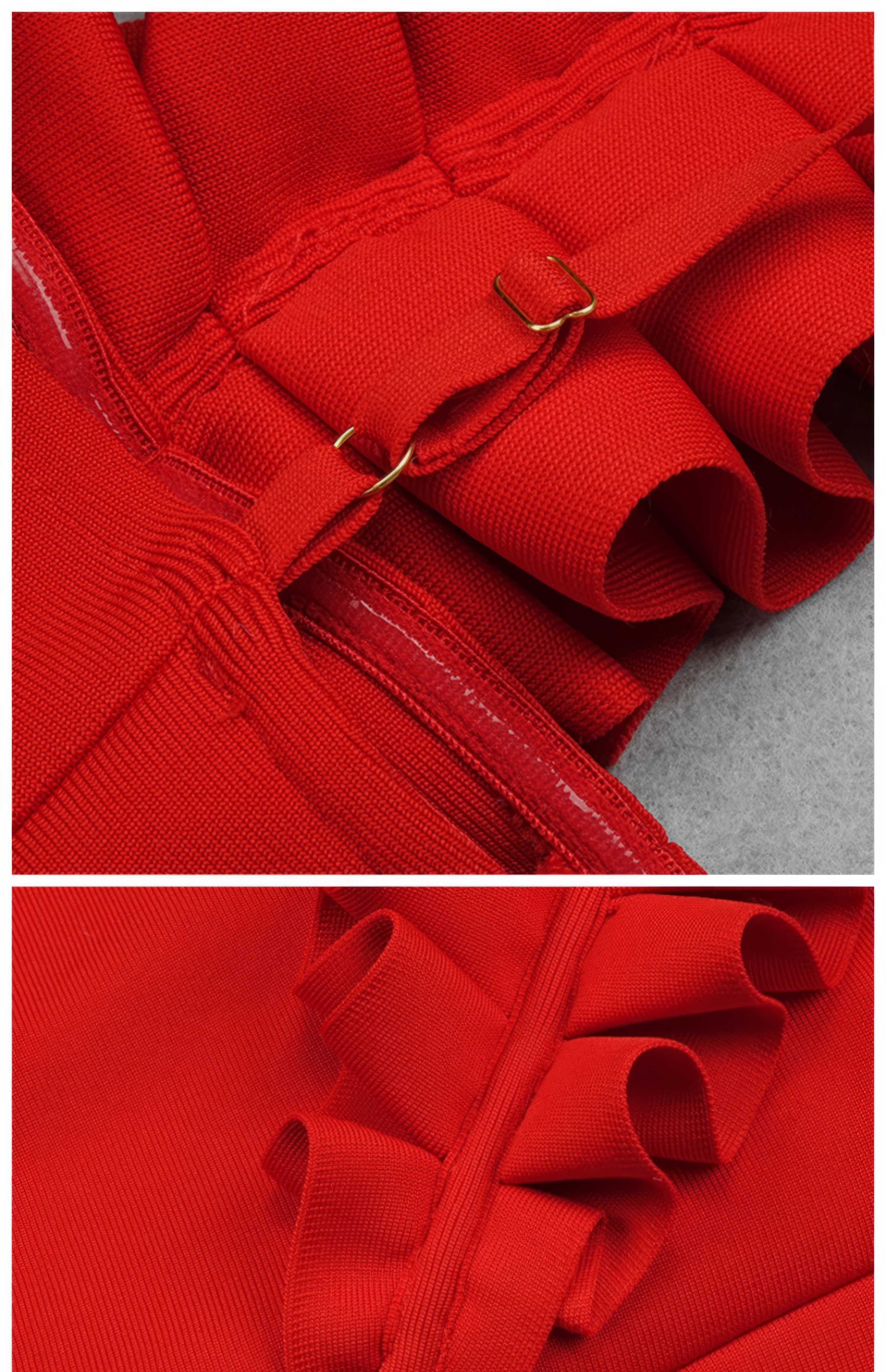One-Strap Ruffle Detail Cocktail Split Dress