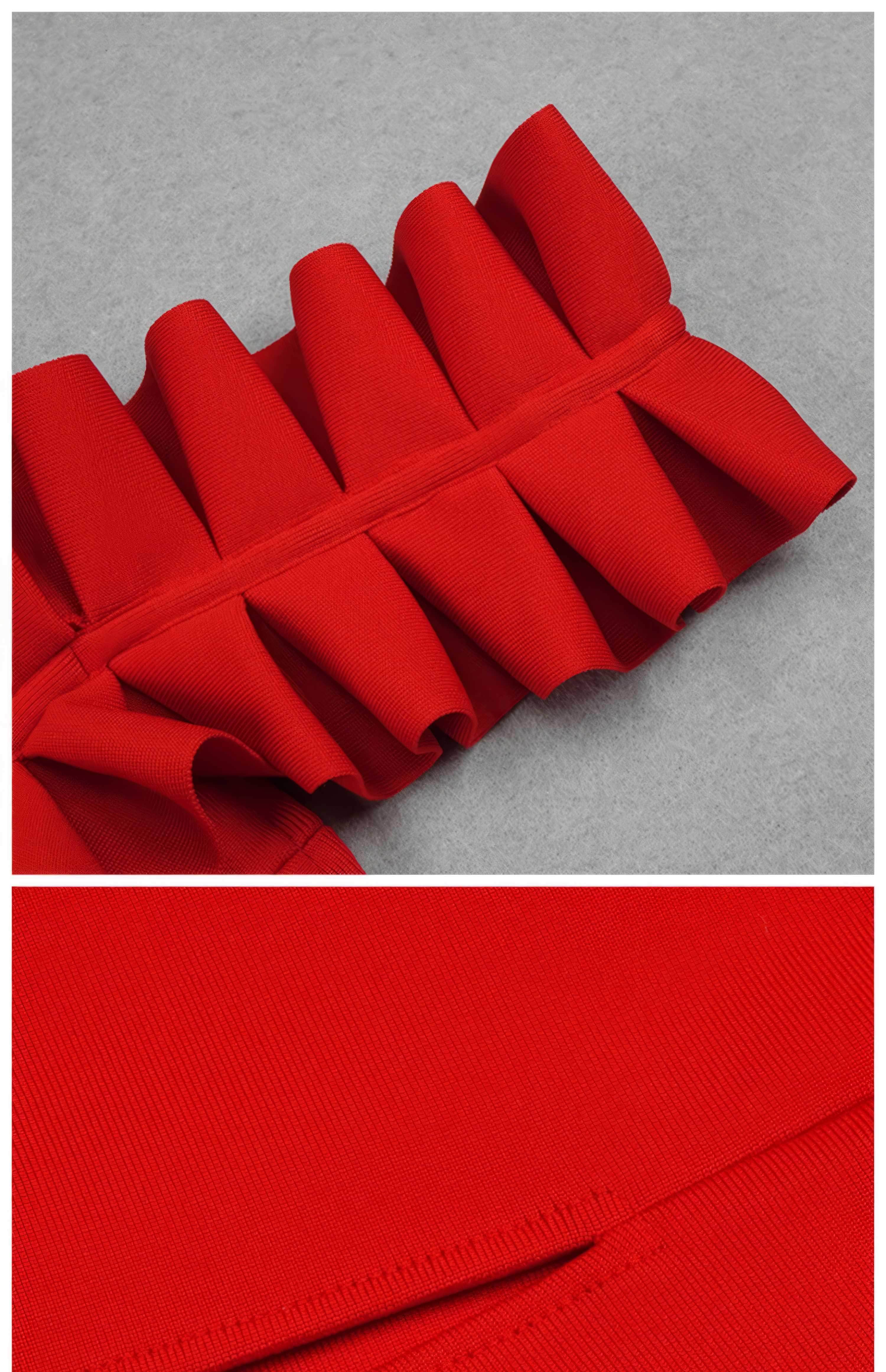 One-Strap Ruffle Detail Cocktail Split Dress