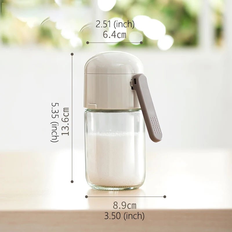 Onlycook glass seasoning bottle: press for pepper, salt, spice, sugar 180ml