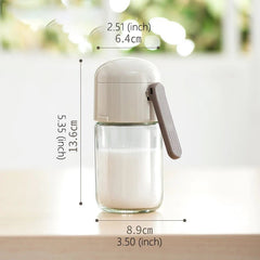 Onlycook glass seasoning bottle: press for pepper, salt, spice, sugar 180ml