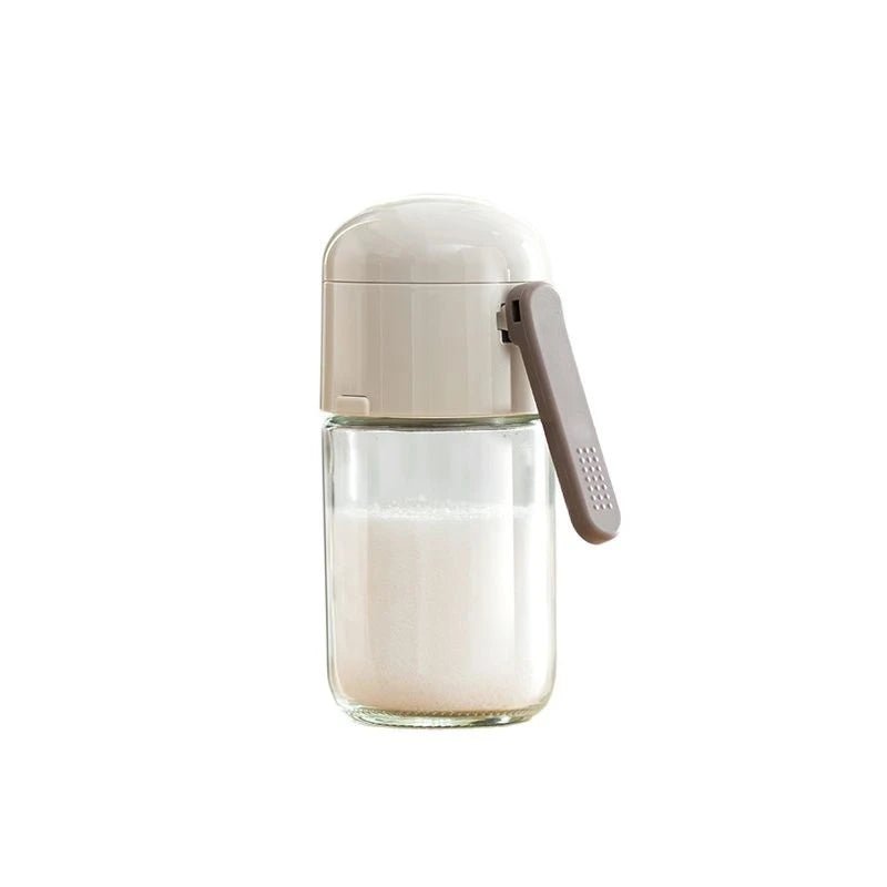 Onlycook glass seasoning bottle: press for pepper, salt, spice, sugar 180ml
