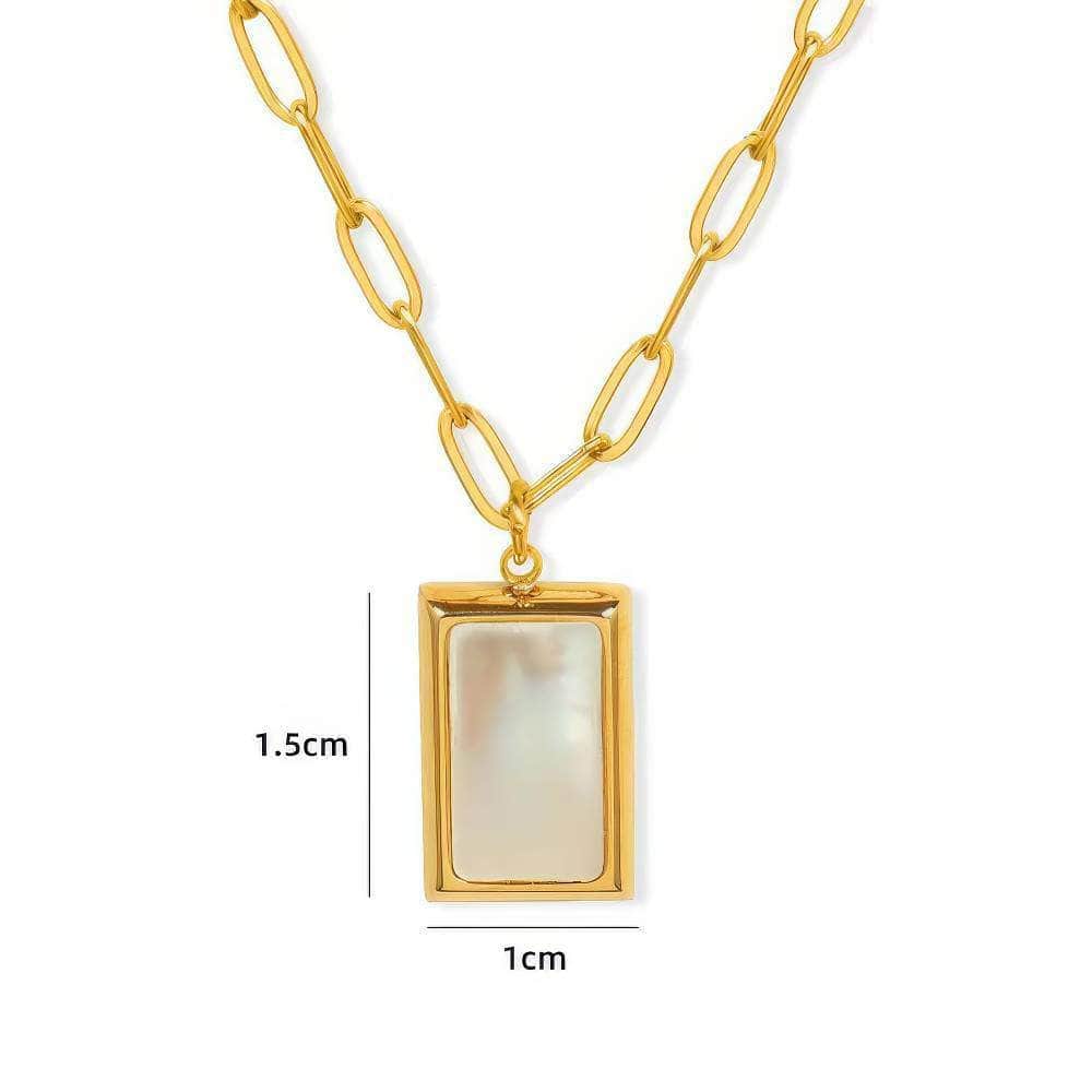 Opal Tablet Pendant Gold Necklace