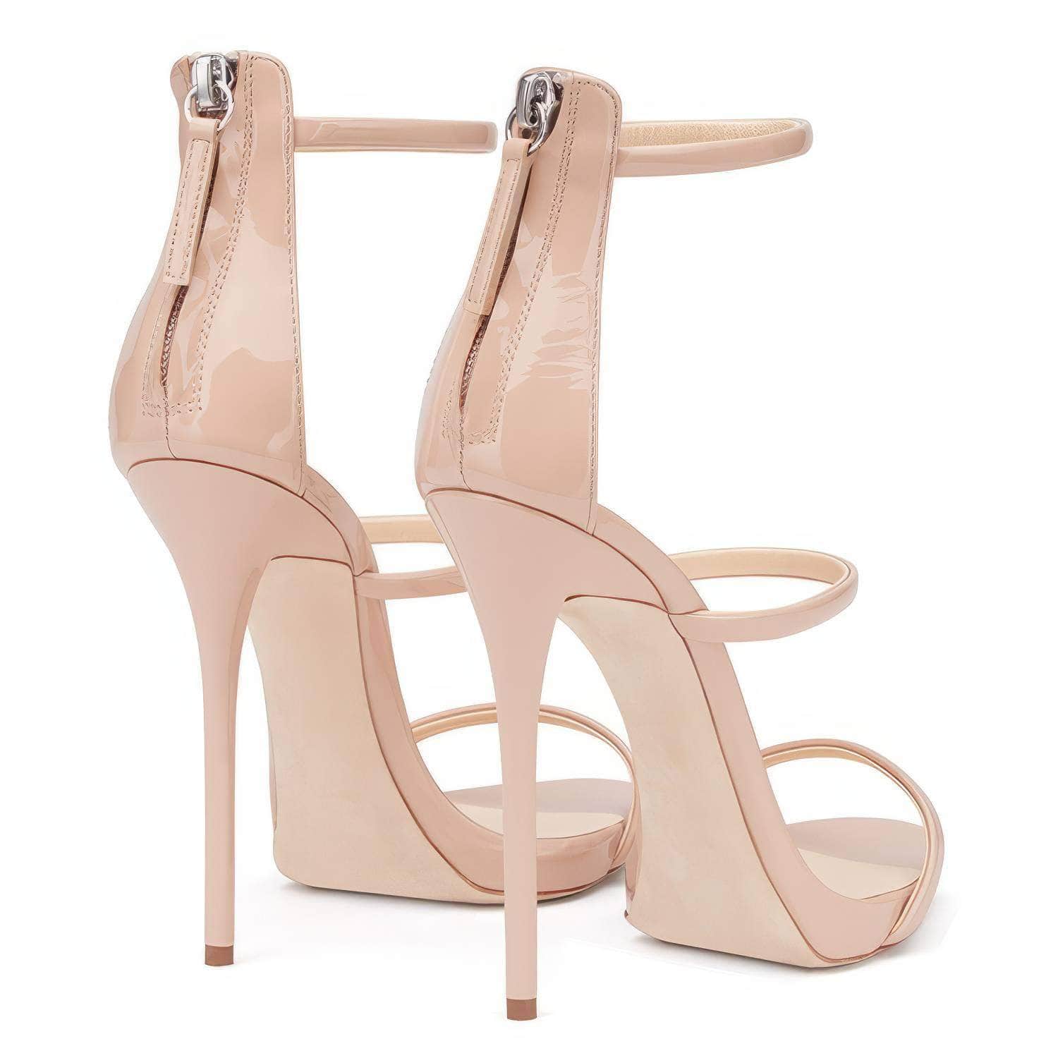 Open Toe Three Strap High Heels