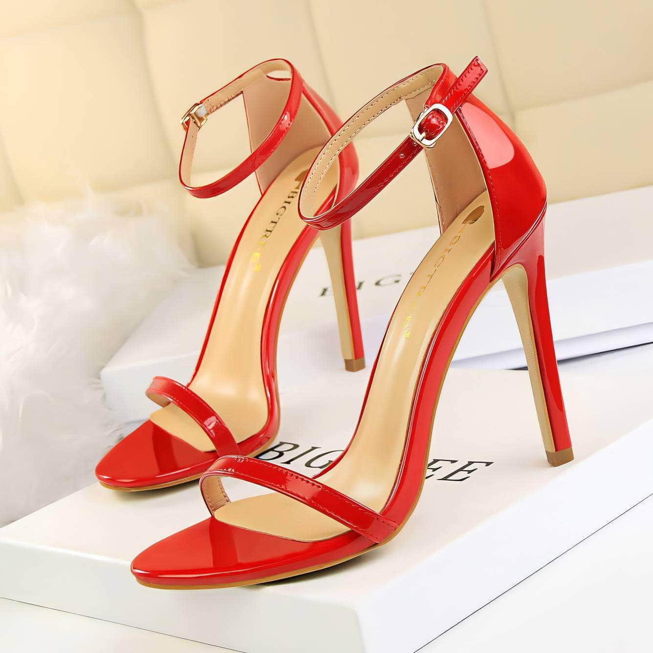 Open Toes Ankle Strap Sandal Stilettos