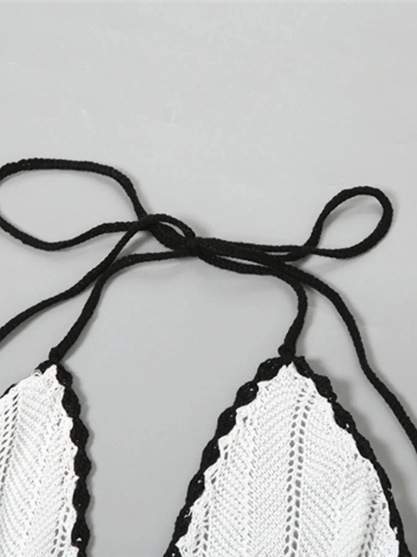 Openwork Halter Neck Maxi Sweater Dress