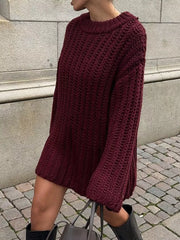 Oversized Chunky Knit Round Neck Sweater