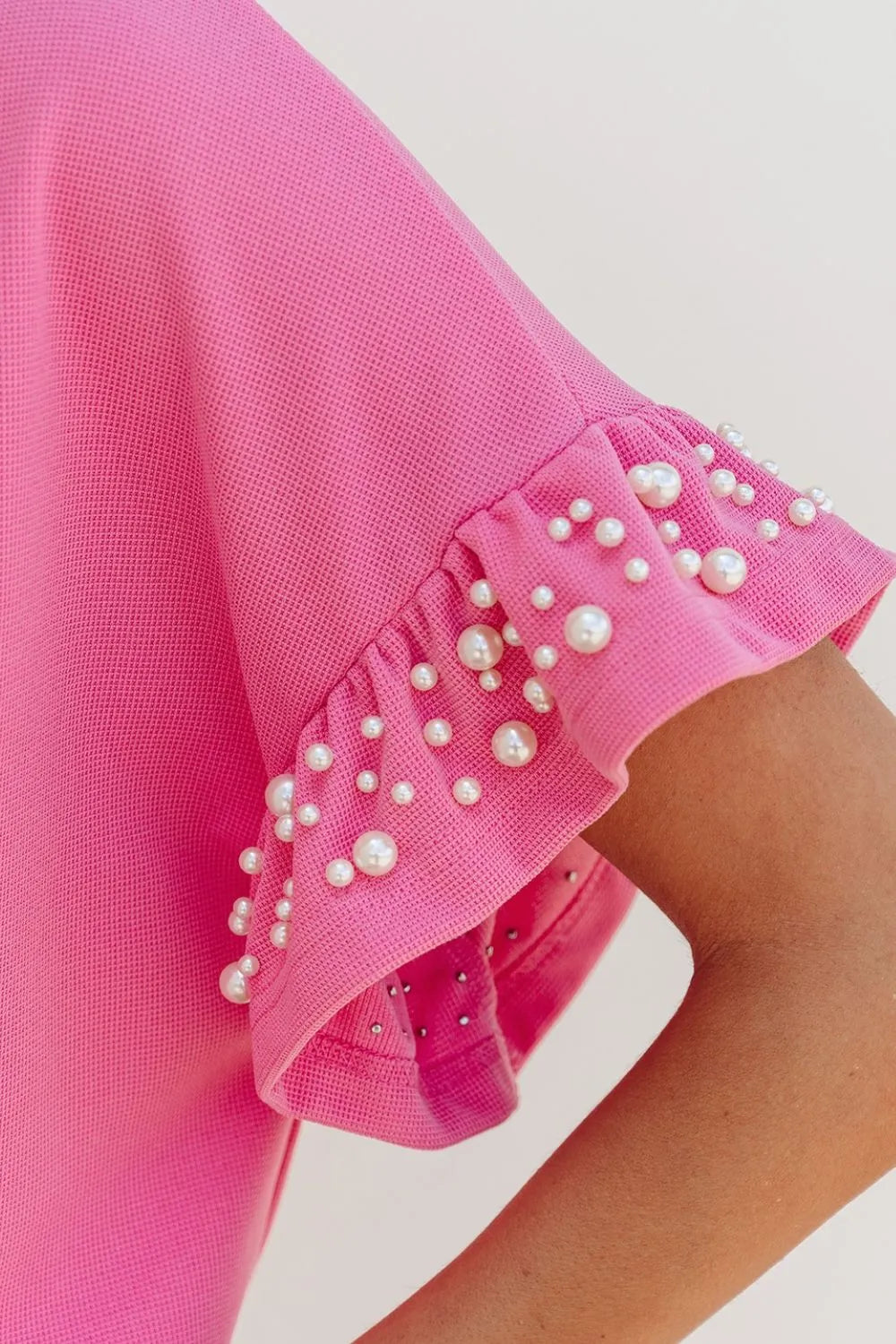 Pearl Embellished Top and Shorts Set