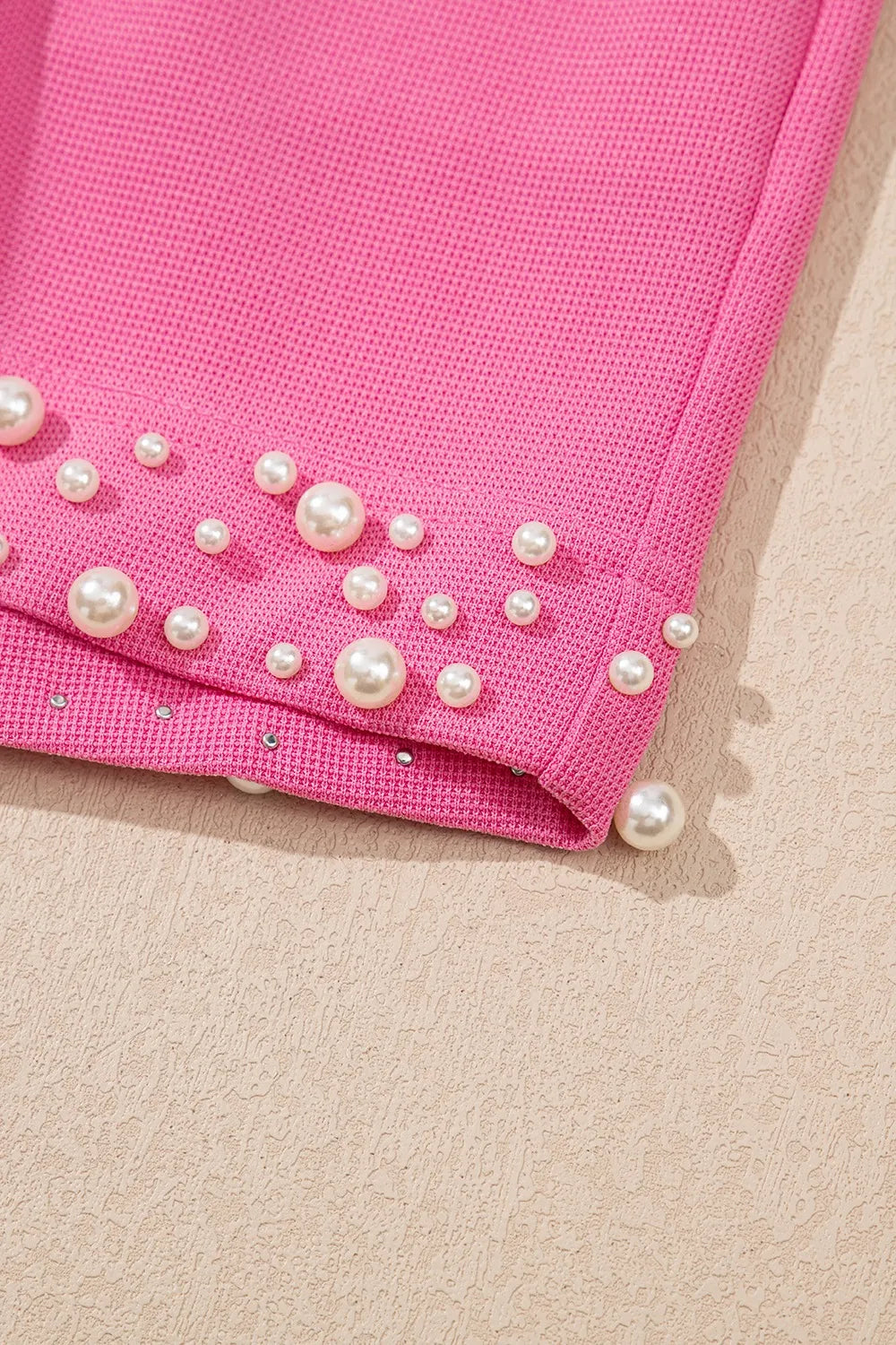 Pearl Embellished Top and Shorts Set