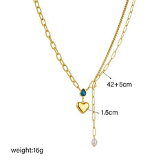 Pearl Pendant Necklace: Punk Street Trend Chain Jewelry N2260