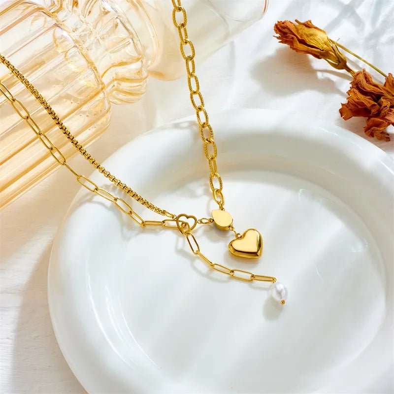 Pearl Pendant Necklace: Punk Street Trend Chain Jewelry N2260