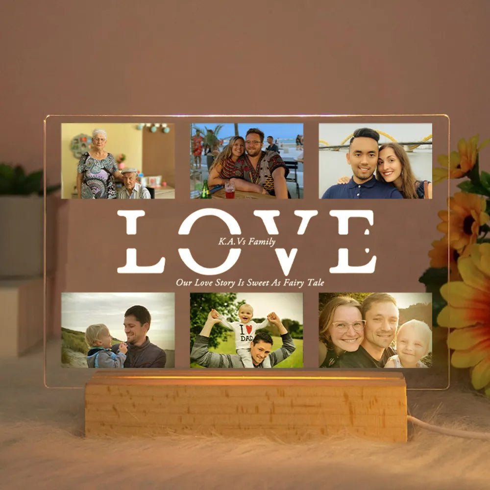 Personalized 3D acrylic lamp with custom photo and text