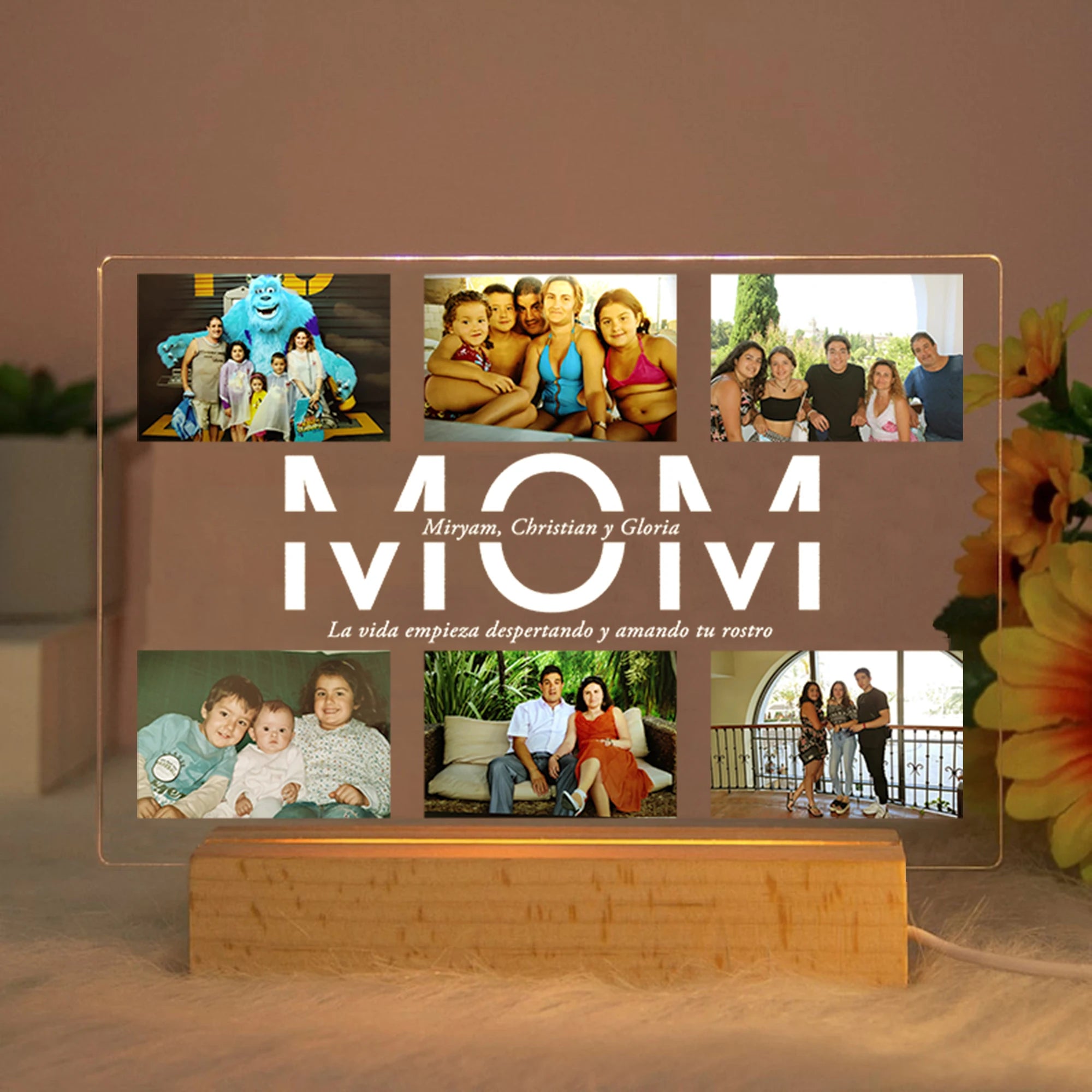 Personalized Acrylic Lamp: Custom Photo and Text Engraving