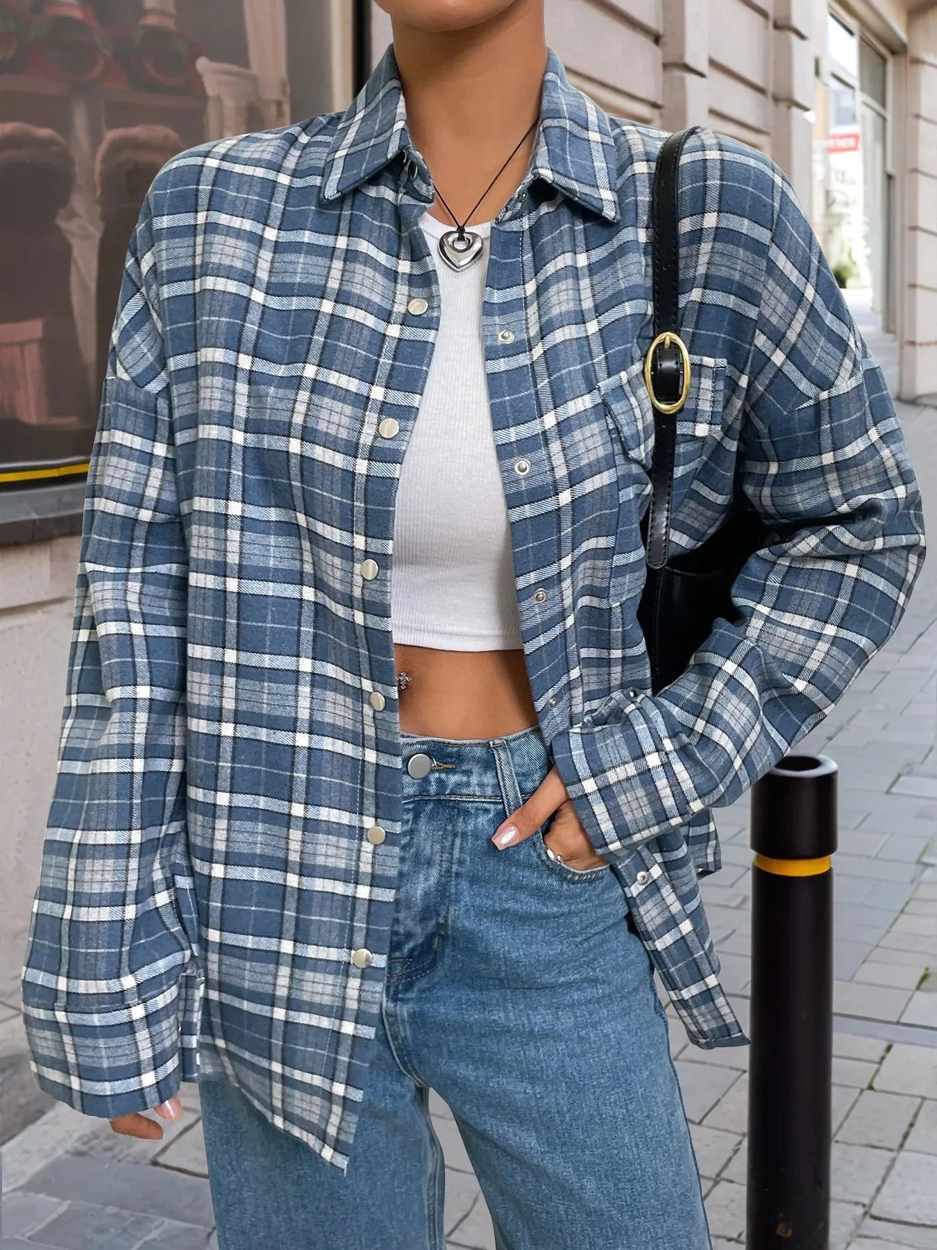 Plaid Button Up Long Sleeve Shirt