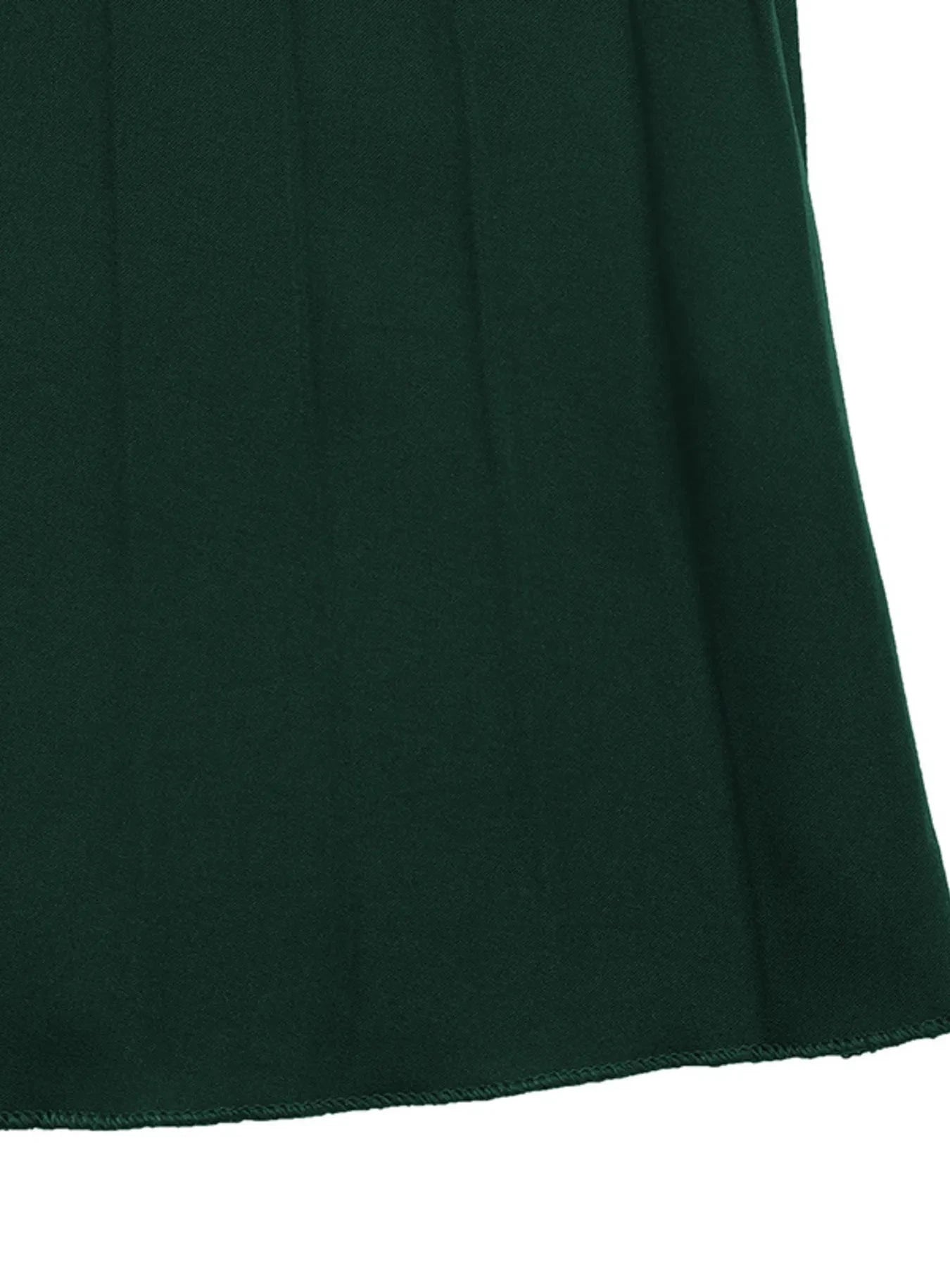 Pleated Round Neck Long Sleeve Dress