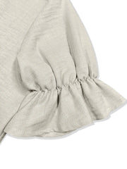Plus Size Button-Down Shirt and Wide-Leg Pants Set