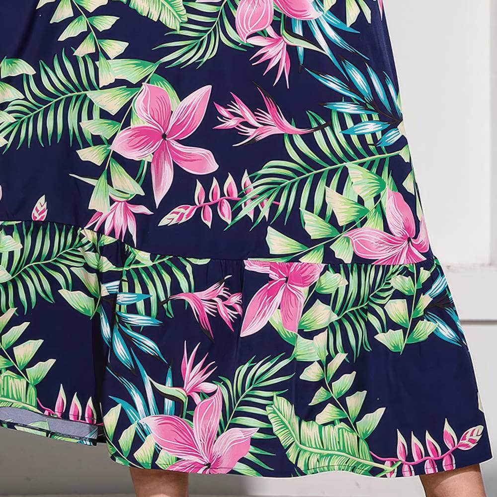 Plus Size Off-Shoulder Floral Print Maxi Dress