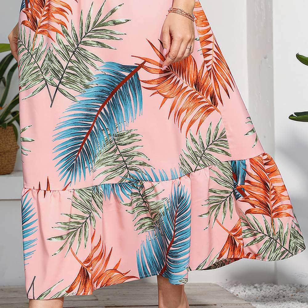 Plus Size Off-Shoulder Floral Print Maxi Dress