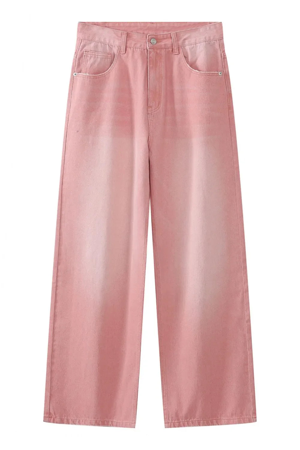 Pocketed Baggy Jeans Dusty Pink / M