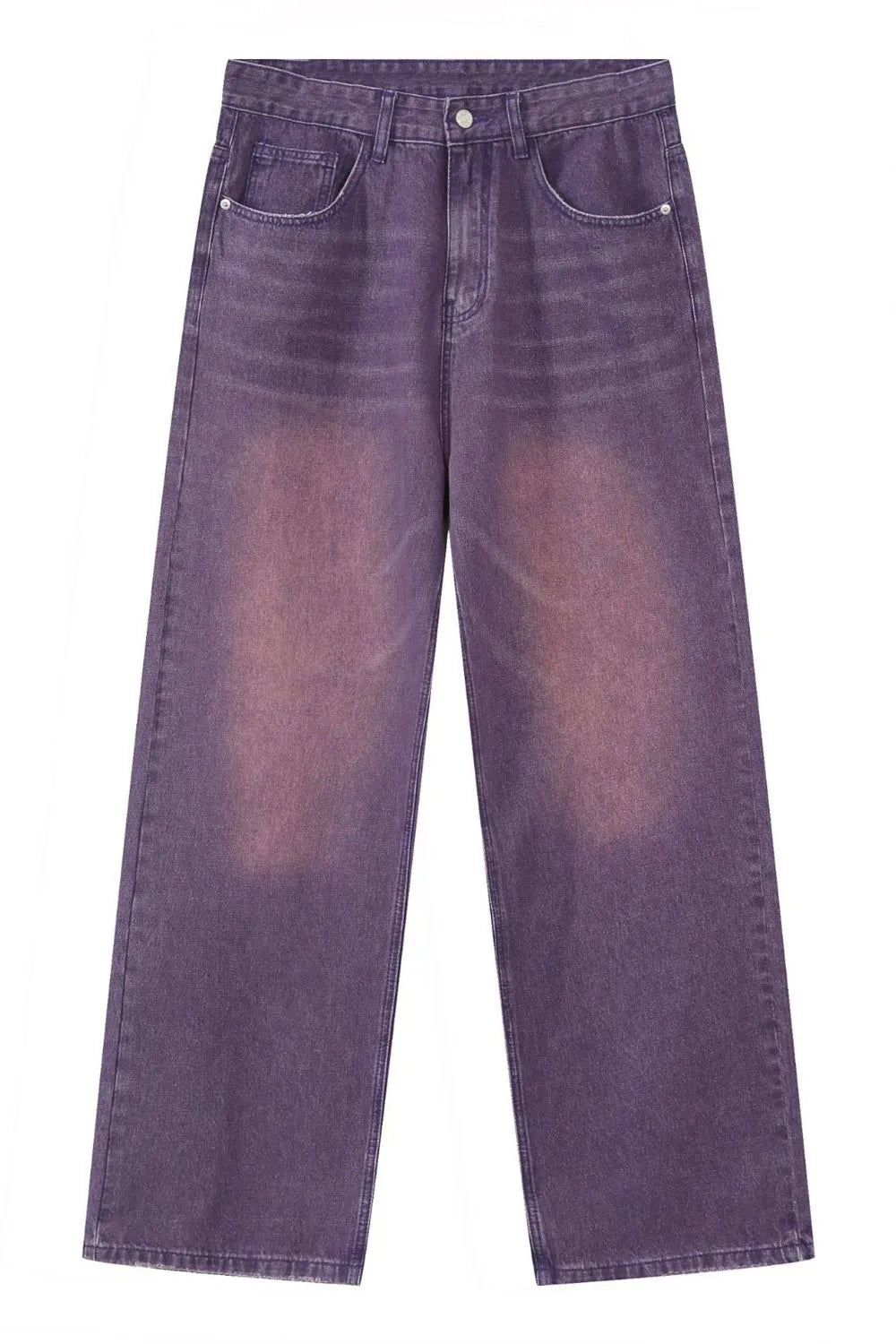 Pocketed Baggy Jeans Mauve / S