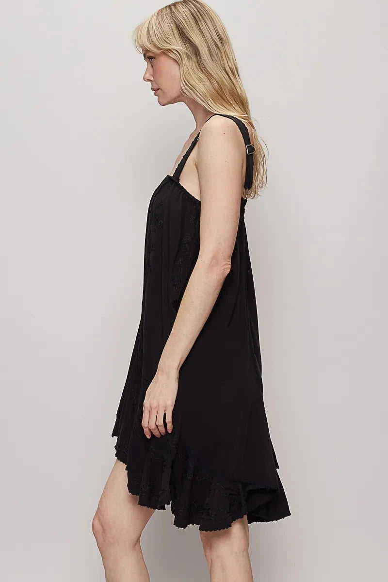 POL Ruffle Hem Sleeveless Mini Dress