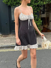 Polka Dot Ruffled Hem Dress