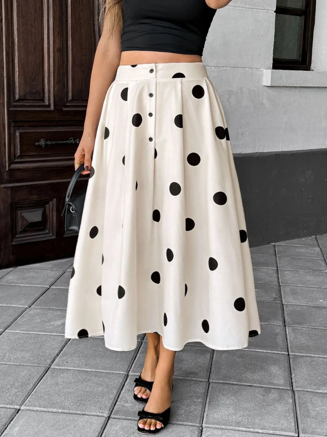Polka Dot Skirt Cream / S