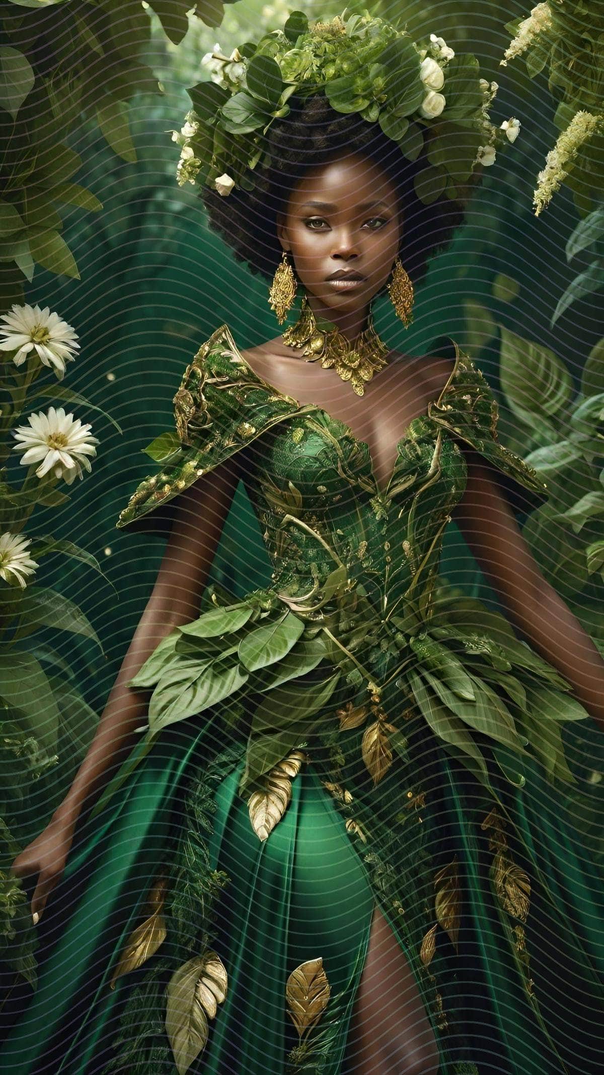 Portrait Of An African Woman In An Intricate Fantasy Dress
