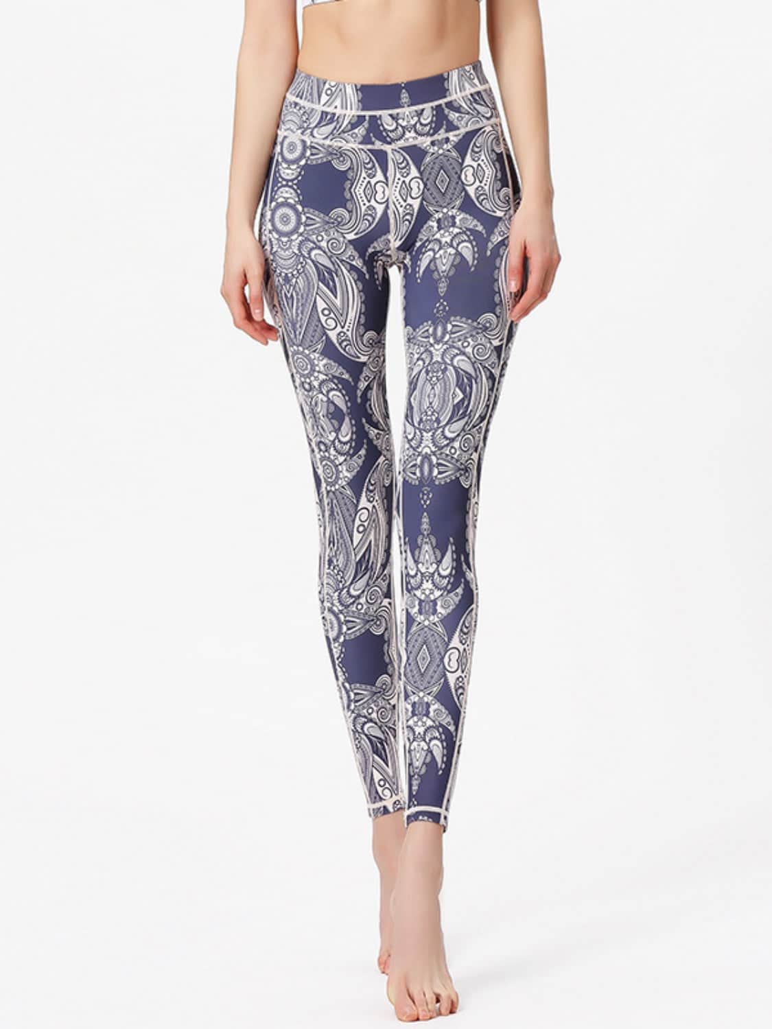 Printed Active High Waist Leggings French Blue / M